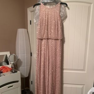 Adrianna Pappel blush pink bridesmaid dress